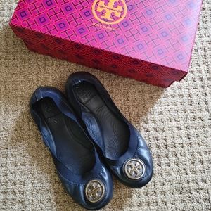 Tory Burch Caroline Navy Ballet Flats, Size 7